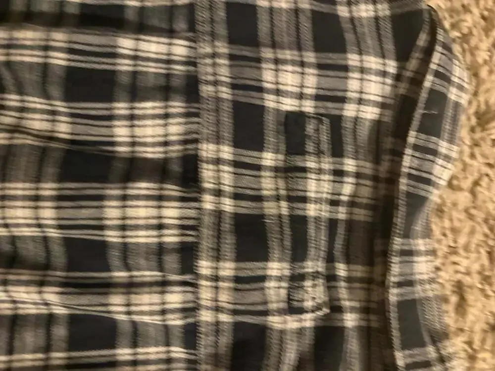 Duluth Trading Co Plaid Flannel Button Down Shirt Size 4XL Black White